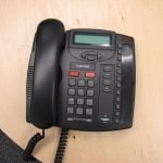 Black Corded Phone